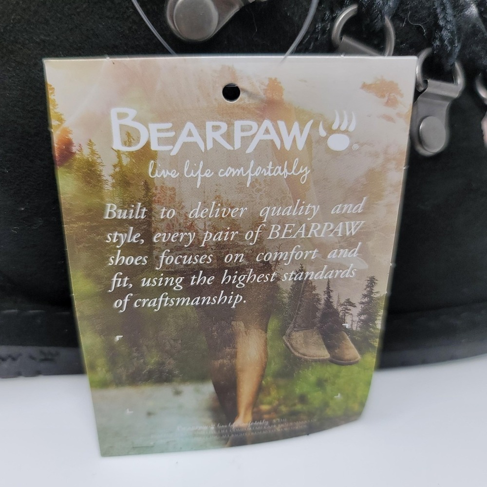 Bearpaw Kerri Suede Lace Up Ankle Snow Boots Booties Size 8 Wide Black Neverwet - Picture 7 of 15